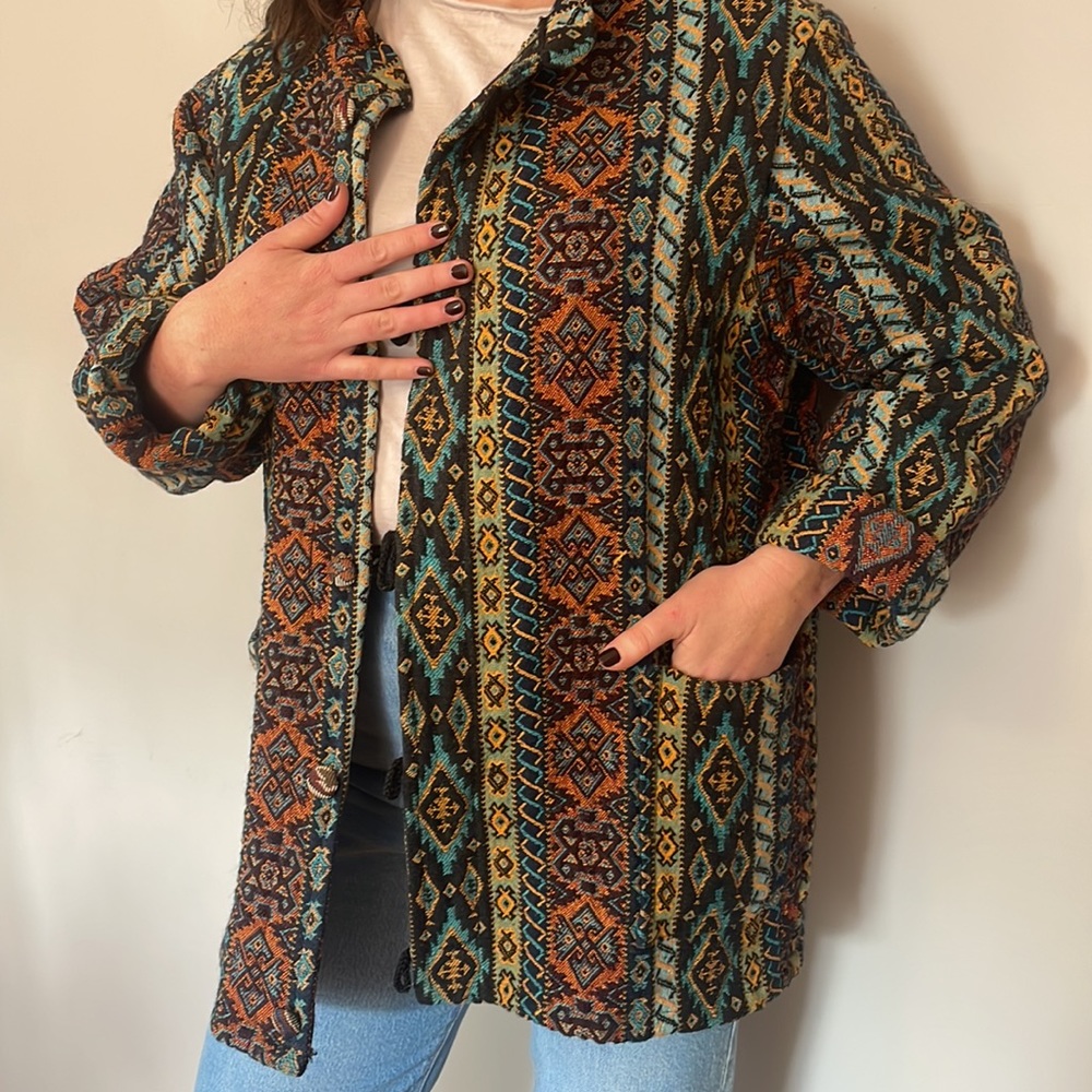 Vintage Emek Jacquard jacket, in beautiful shape, size L
